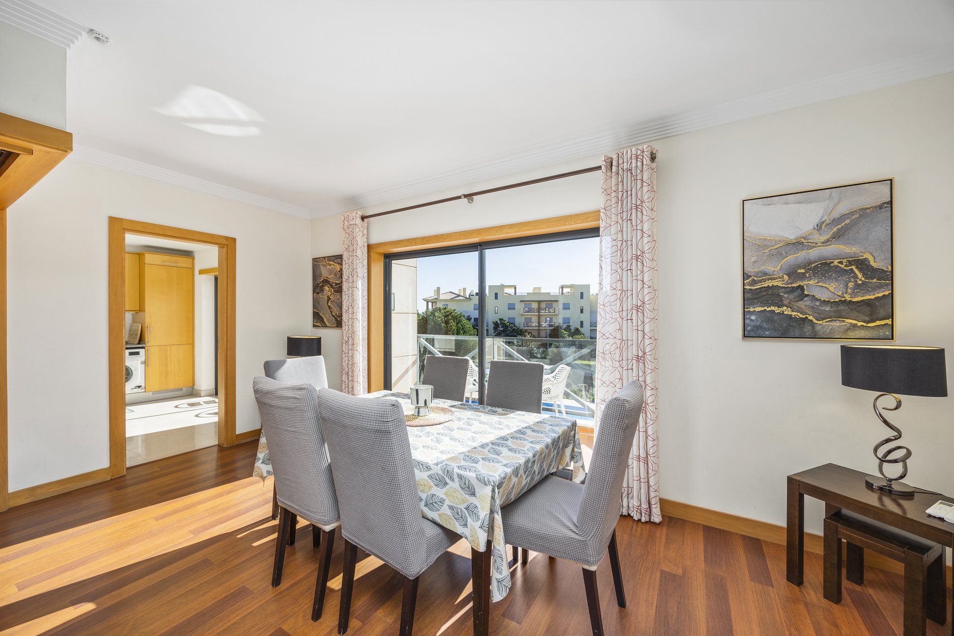 Dining area with kitchen doorway
