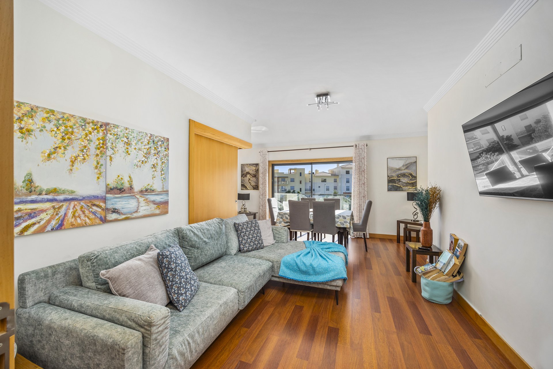 Open-plan living and dining room