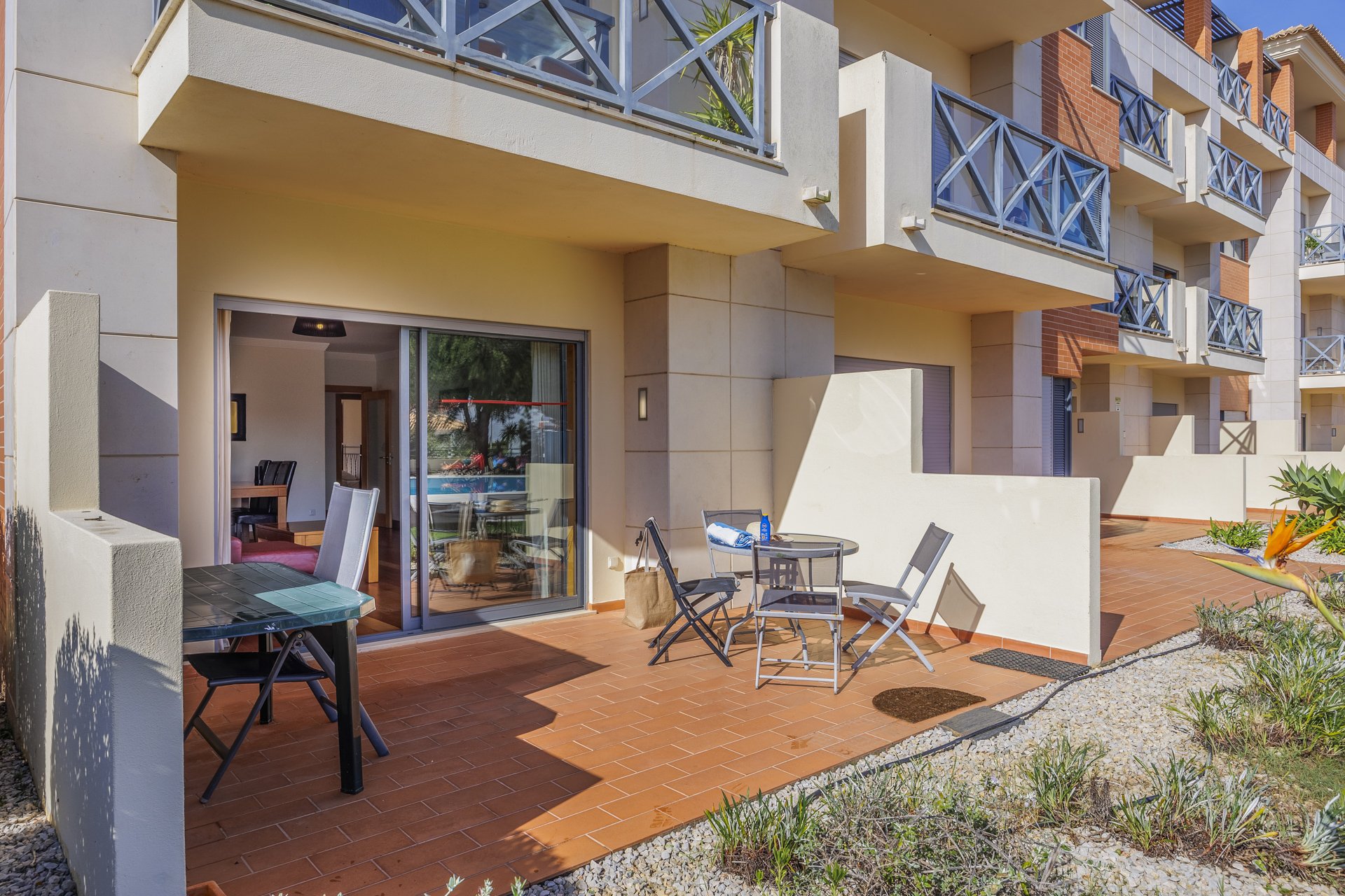 Exterior view of the terrace and apartment entrance