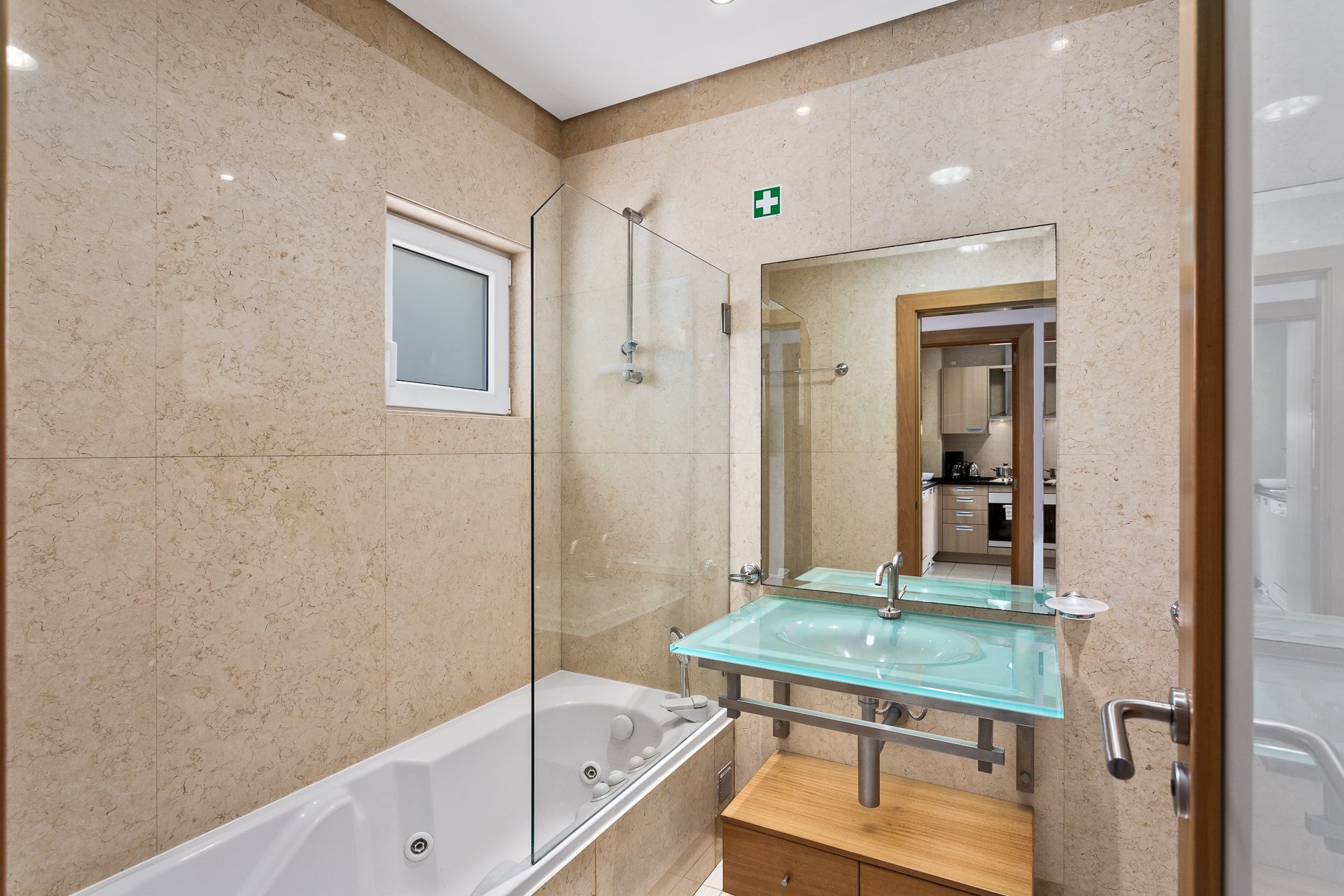Bathroom with bathtub and shower