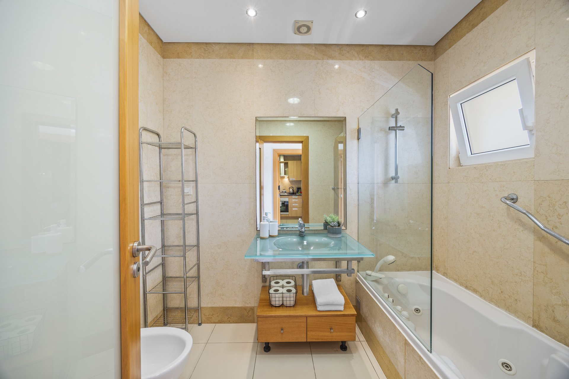 Bathroom with jacuzzi tub and bidet