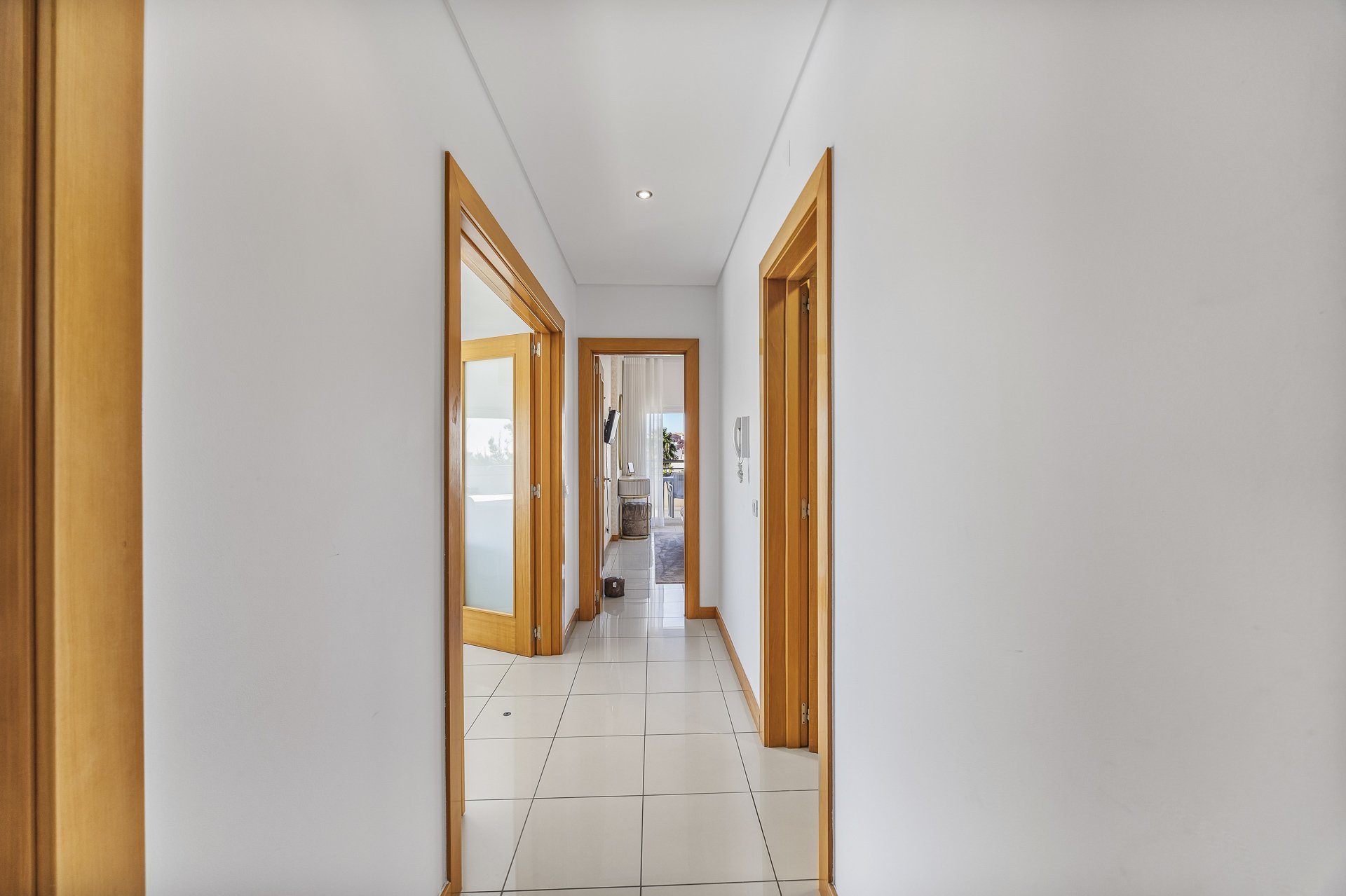 Hallway leading to the living area and bedrooms