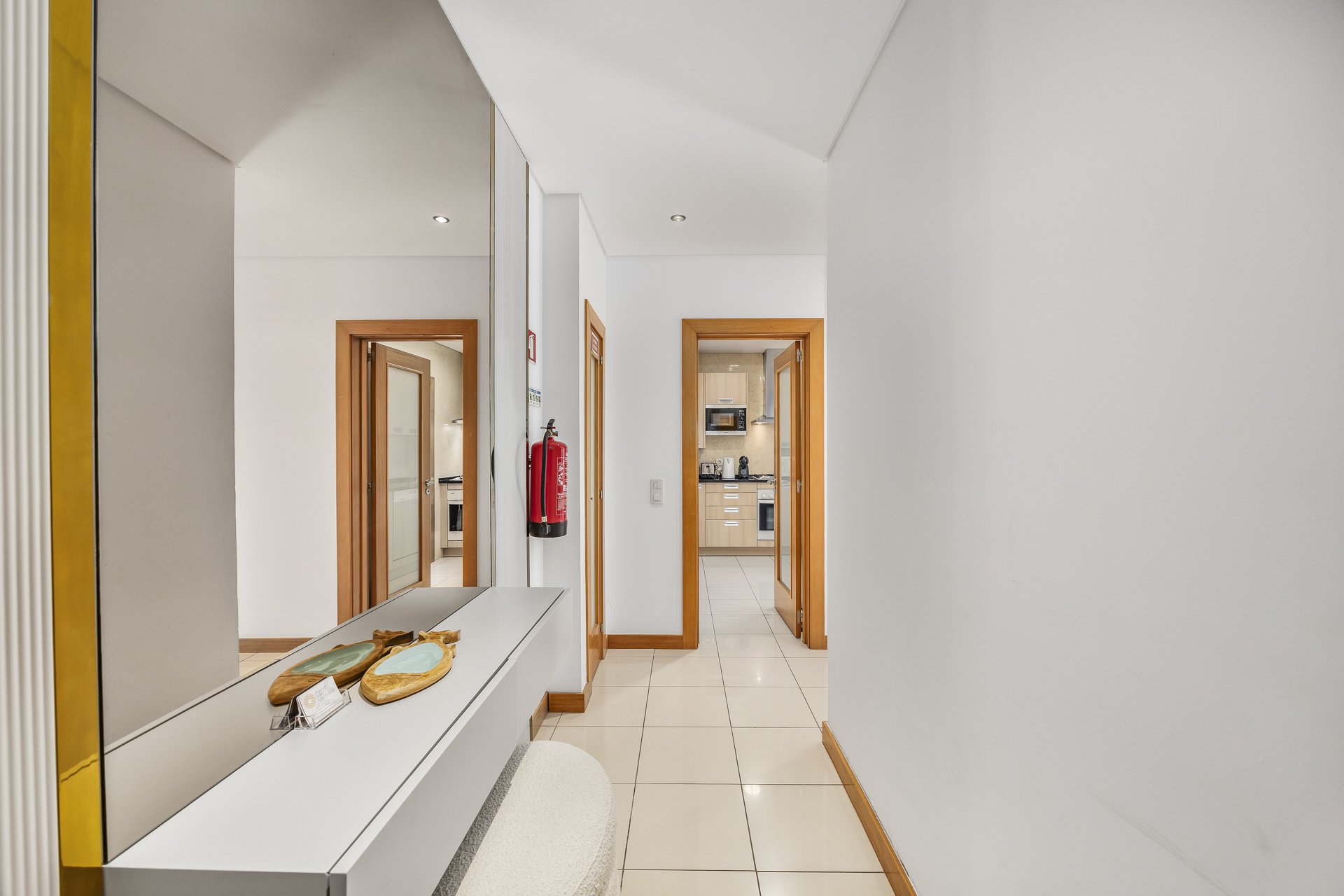 Entrance hallway with mirrored console table