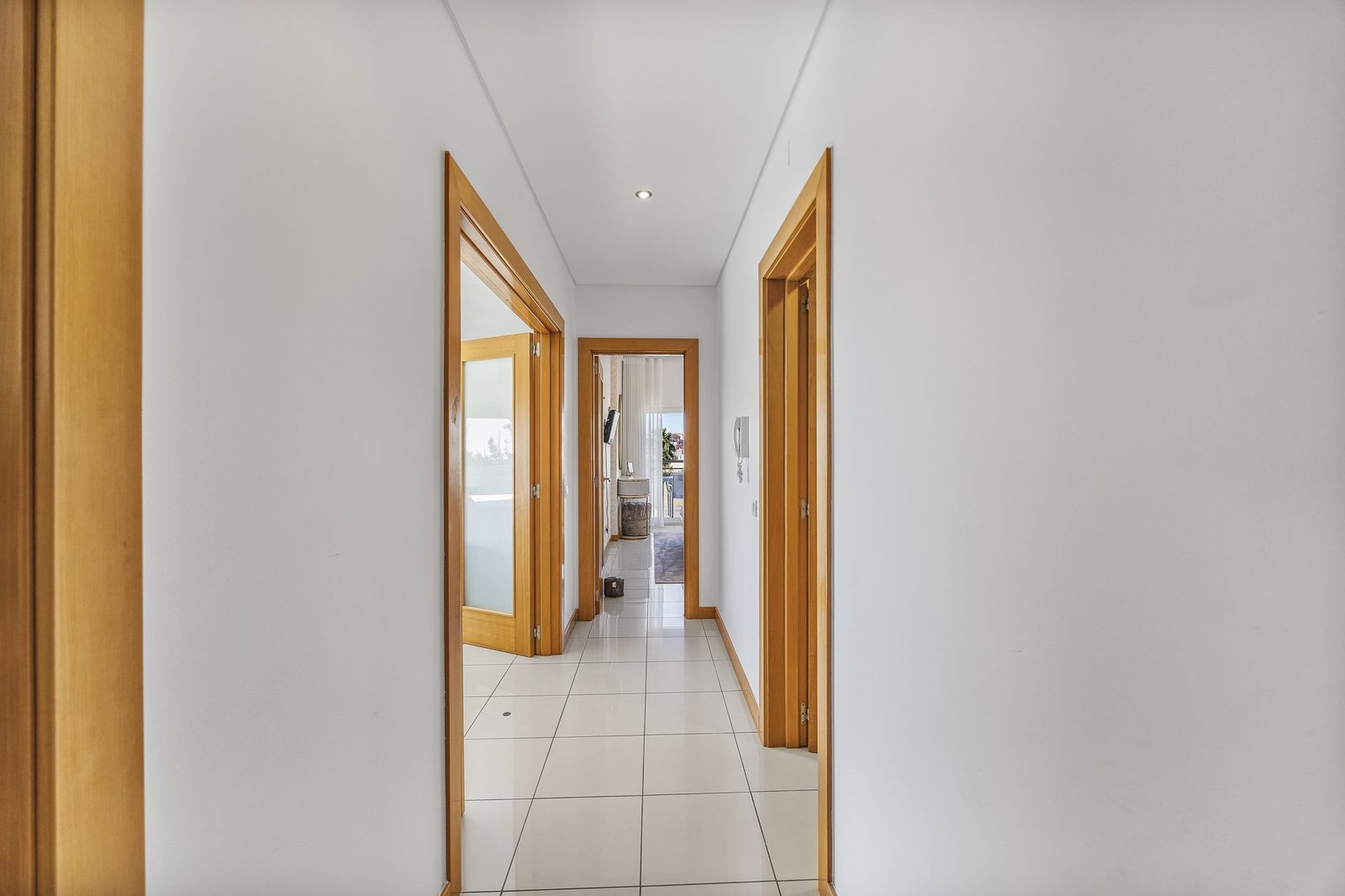 Hallway leading to the living area and bedrooms