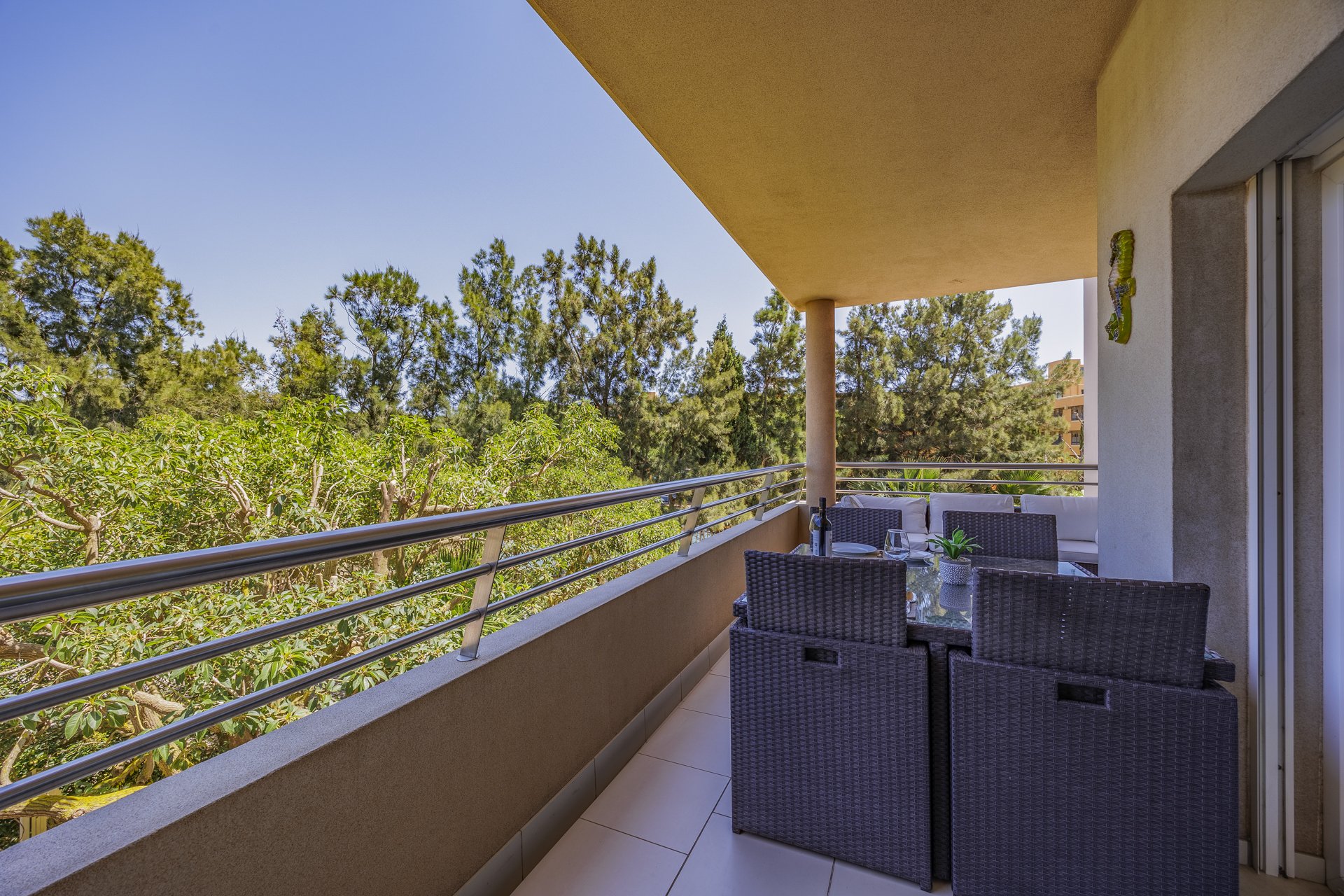 Balcony with wide panoramic view over the treetops