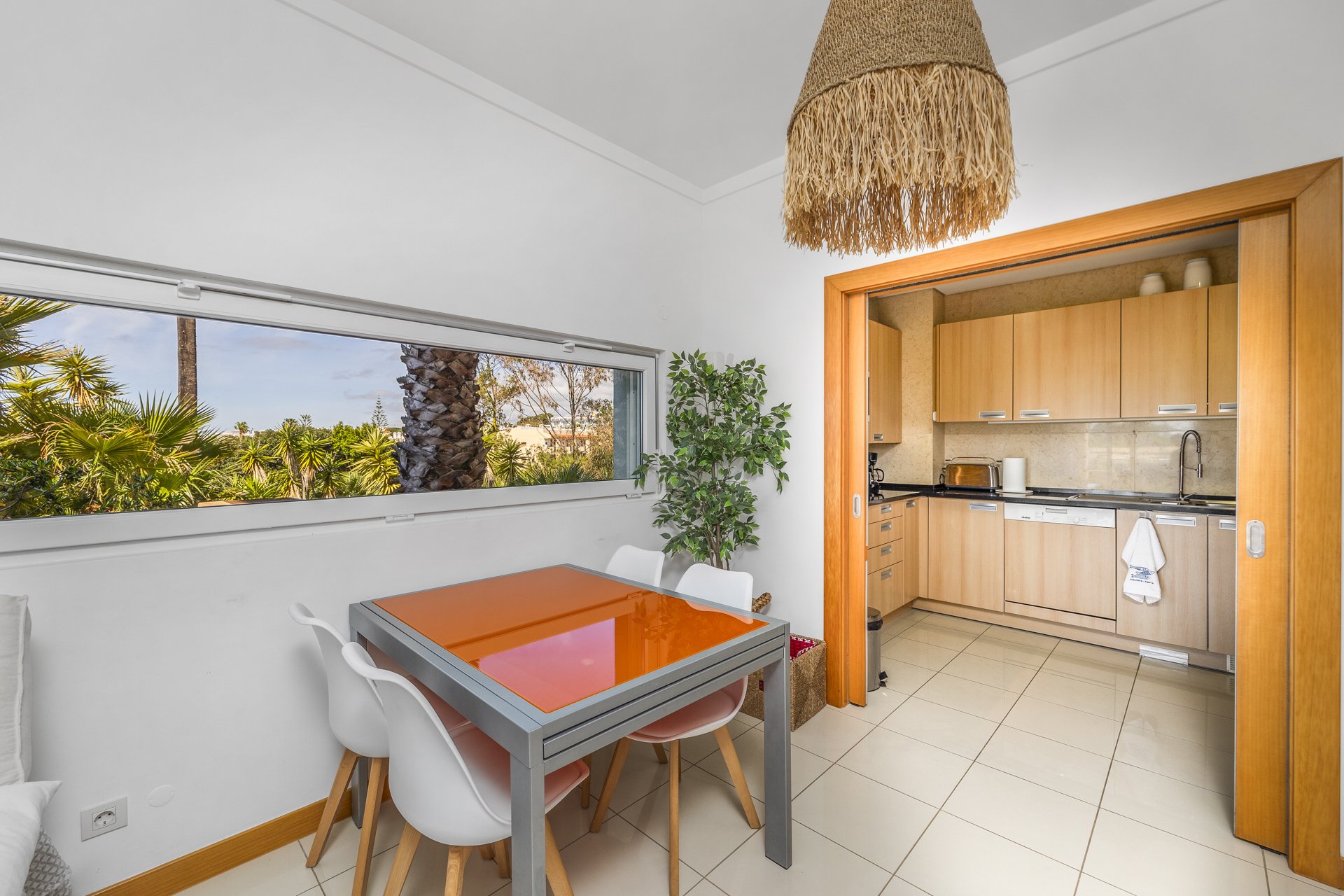 Dining area with view through to the kitchen