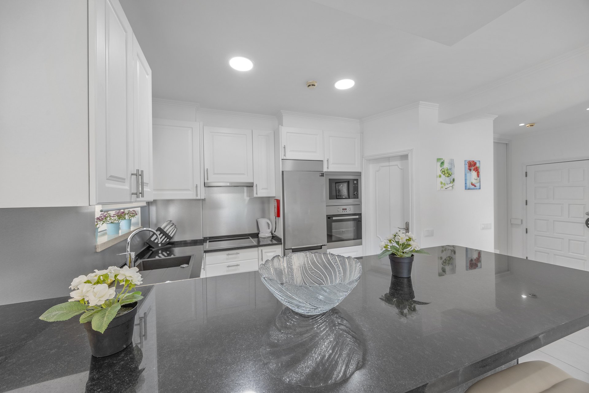 Kitchen with stainless steel appliances
