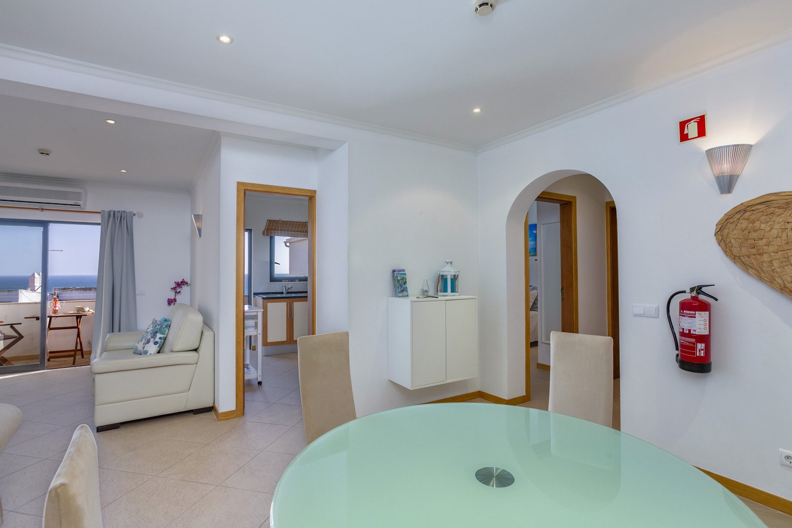 Living and dining area with kitchen access