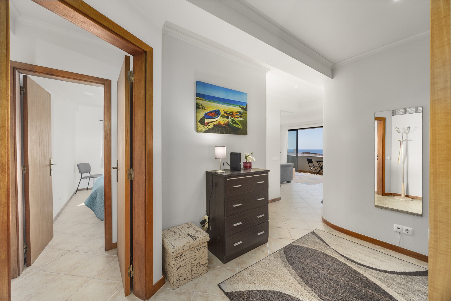 Entrance hallway with console table and artwork