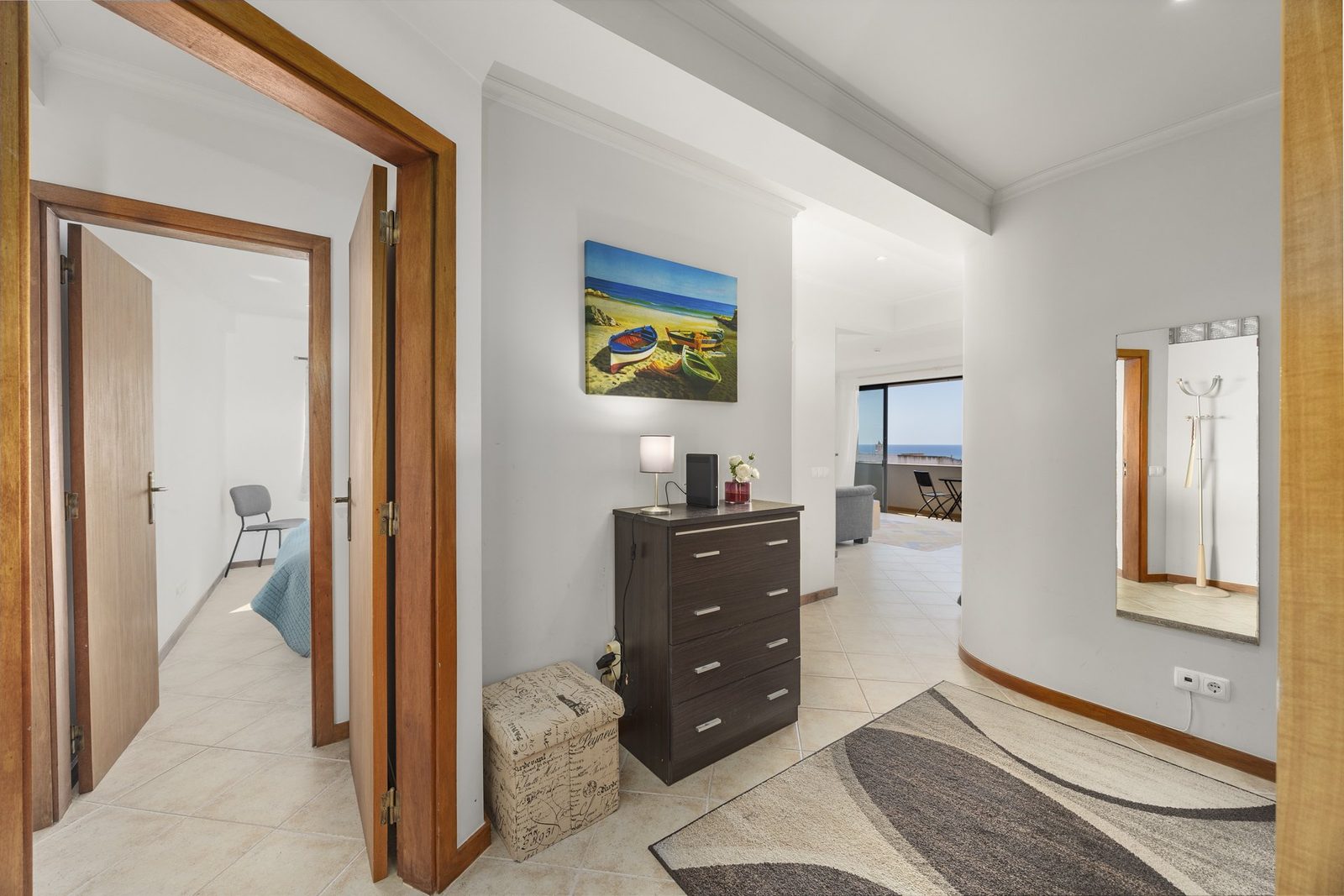 Entrance hallway with console table and artwork