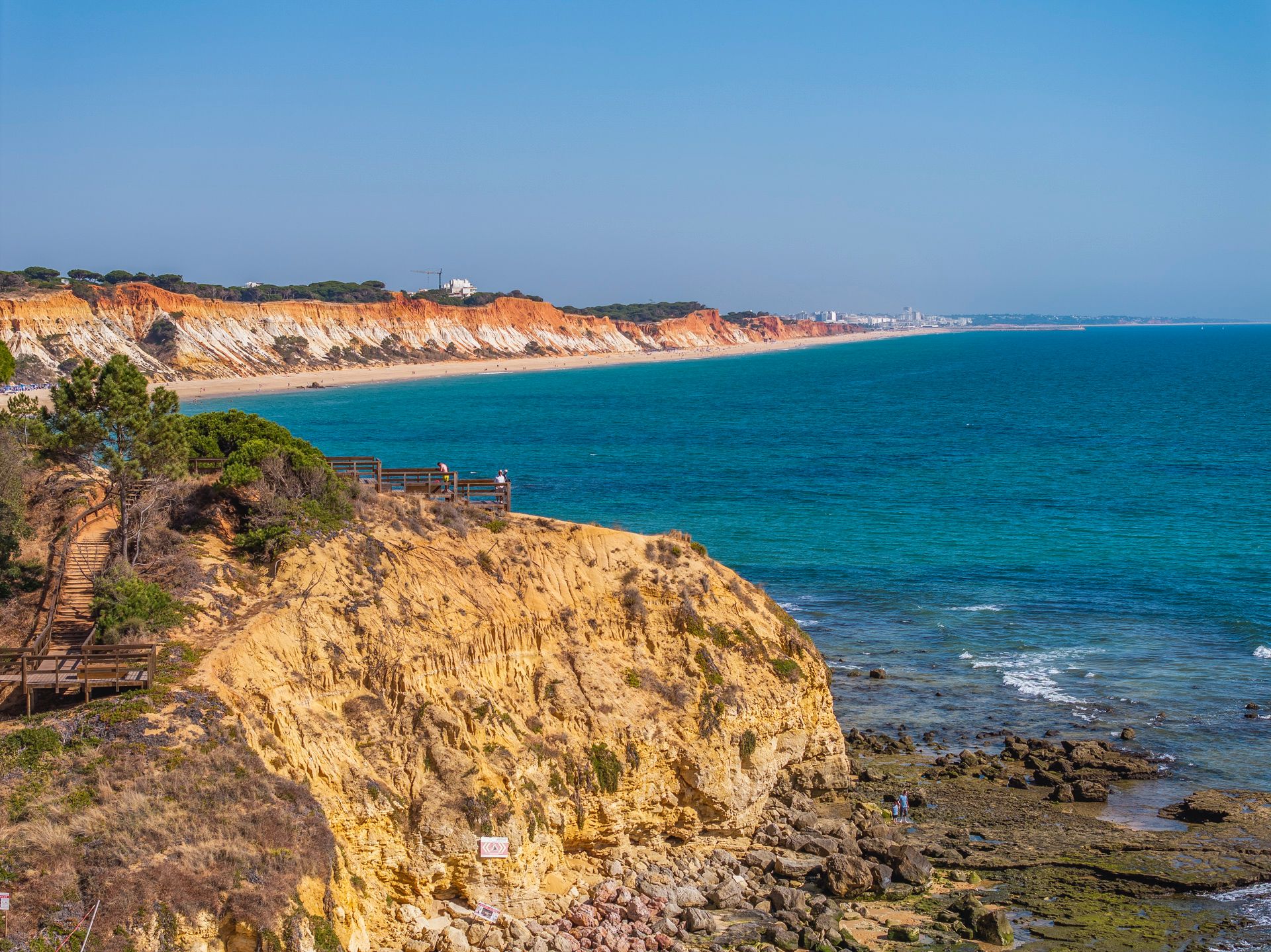 View along the Algarve's cliffs and coastline